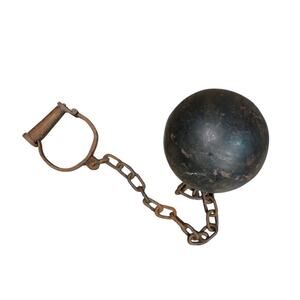 Iron Ball & Chain with Shackle (No Key) Light Ball Ceiling/Wall Decor
